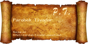 Parobek Tivadar névjegykártya